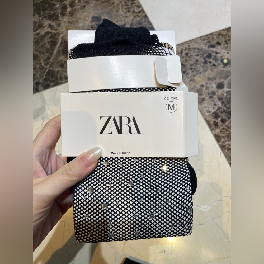 Brand New Zara Rhinestone Fishnet Stockings - Size M
